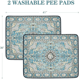 Qeils Washable Pee Pads For Dogs, 2 Pack Reusable Puppy Pads 36x41  Super Absorbent Leakproof Dog Training Pads, Non-Slip Potty Pads For Floor, C (Option: 2Pcs)