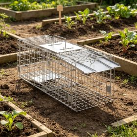 24" x 8" x 8" Animal Cage Trap, Folding Design with Handle, for Rabbits, Stray Cats, Squirrels & Raccoons (Option: 35568462)