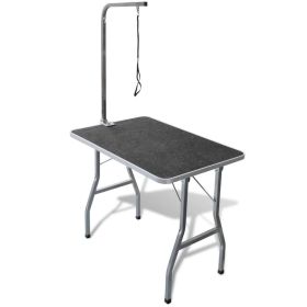 Dog Grooming Table Black Engineered wood with rubber surface Medium (SKU: 170231)