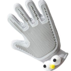 2-in-1 Pet Grooming Gloves & Brushes For Cats And Dogs High-Efficiency Hair Removal & Massage GlovesDouble-Sided Hair RemovalAnti-Scratch & Bite (Option: Gray)