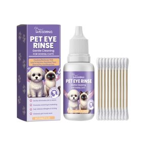 Pet Eye Rinse For Dogs & Cats, Gentle Eye Cleaner Solution With Hyaluronic Acid, Honeysuckle Extract & Taurine, Tear Stain Remover For Daily Eye (Option: 1Box)