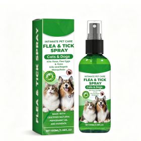 Natural Flea & Tick Spray For Dogs & Cats, Plant-Based Pest Repellent Kills Fleas, Ticks, Lice & Mites (Option: 1Box)